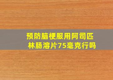 预防脑梗服用阿司匹林肠溶片75毫克行吗