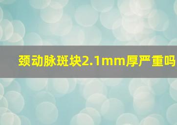 颈动脉斑块2.1mm厚严重吗