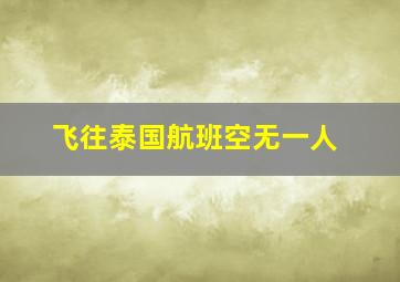 飞往泰国航班空无一人