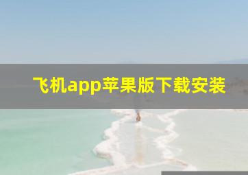 飞机app苹果版下载安装