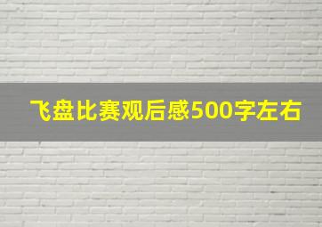 飞盘比赛观后感500字左右