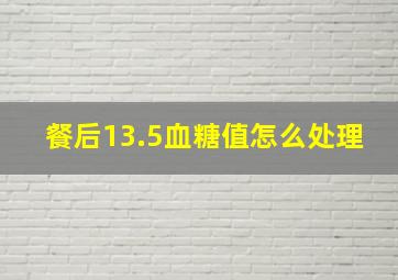 餐后13.5血糖值怎么处理