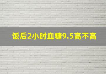 饭后2小时血糖9.5高不高