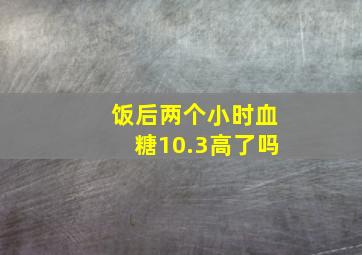 饭后两个小时血糖10.3高了吗