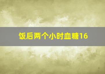 饭后两个小时血糖16