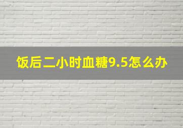 饭后二小时血糖9.5怎么办