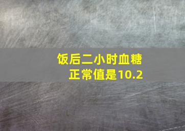 饭后二小时血糖正常值是10.2