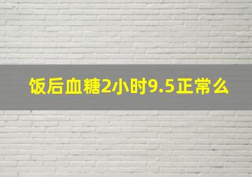 饭后血糖2小时9.5正常么