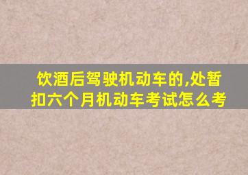 饮酒后驾驶机动车的,处暂扣六个月机动车考试怎么考