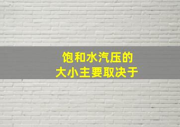 饱和水汽压的大小主要取决于