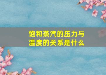 饱和蒸汽的压力与温度的关系是什么