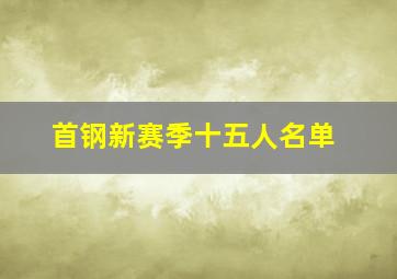 首钢新赛季十五人名单