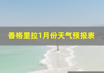 香格里拉1月份天气预报表