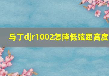 马丁djr1002怎降低弦距高度