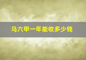 马六甲一年能收多少钱