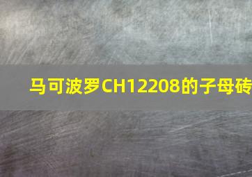 马可波罗CH12208的子母砖