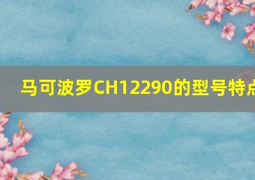 马可波罗CH12290的型号特点