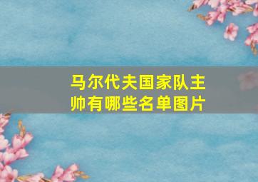 马尔代夫国家队主帅有哪些名单图片