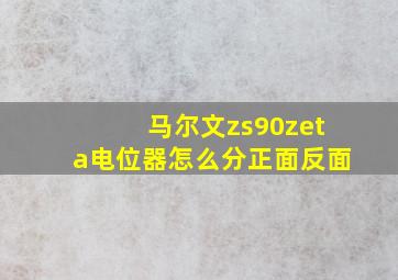 马尔文zs90zeta电位器怎么分正面反面