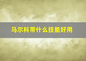 马尔科带什么技能好用