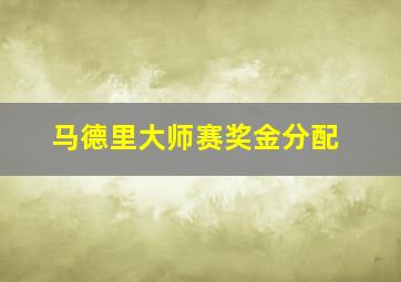 马德里大师赛奖金分配