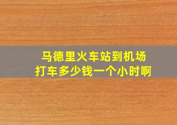 马德里火车站到机场打车多少钱一个小时啊