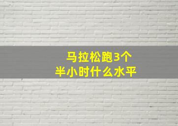 马拉松跑3个半小时什么水平