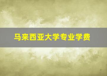 马来西亚大学专业学费