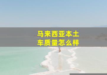 马来西亚本土车质量怎么样