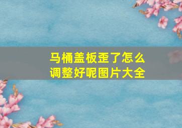 马桶盖板歪了怎么调整好呢图片大全