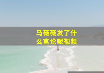 马薇薇发了什么言论呢视频