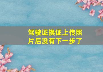 驾驶证换证上传照片后没有下一步了