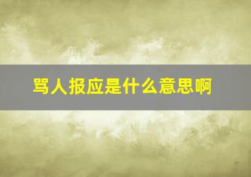 骂人报应是什么意思啊