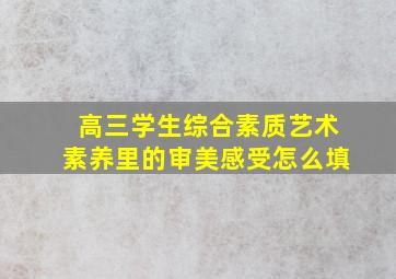 高三学生综合素质艺术素养里的审美感受怎么填