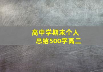 高中学期末个人总结500字高二