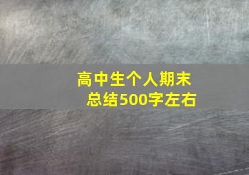 高中生个人期末总结500字左右