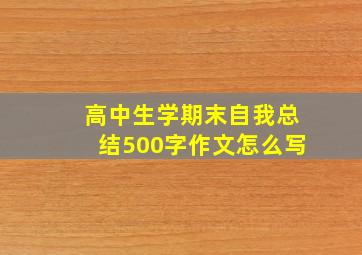 高中生学期末自我总结500字作文怎么写