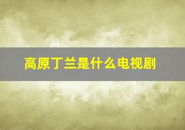 高原丁兰是什么电视剧