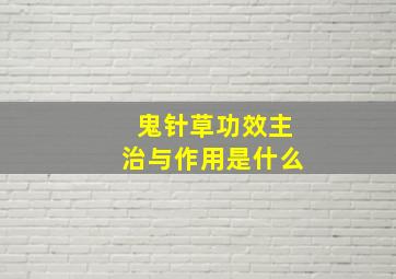 鬼针草功效主治与作用是什么