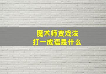 魔术师变戏法打一成语是什么