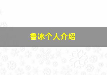 鲁冰个人介绍