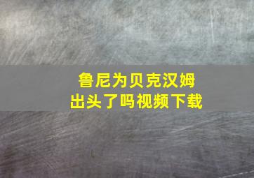 鲁尼为贝克汉姆出头了吗视频下载