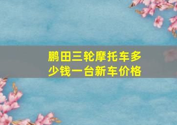 鹏田三轮摩托车多少钱一台新车价格