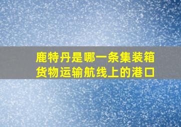 鹿特丹是哪一条集装箱货物运输航线上的港口