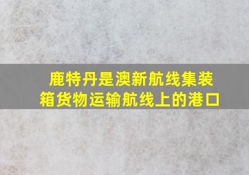 鹿特丹是澳新航线集装箱货物运输航线上的港口