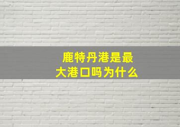 鹿特丹港是最大港口吗为什么