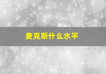 麦克斯什么水平