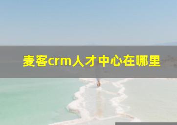 麦客crm人才中心在哪里