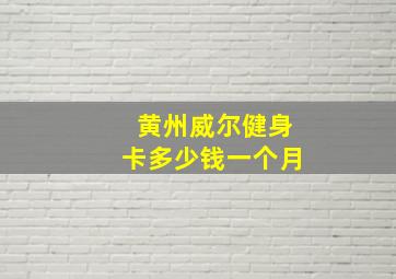 黄州威尔健身卡多少钱一个月