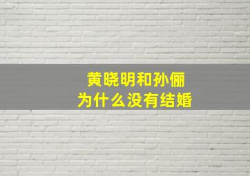 黄晓明和孙俪为什么没有结婚